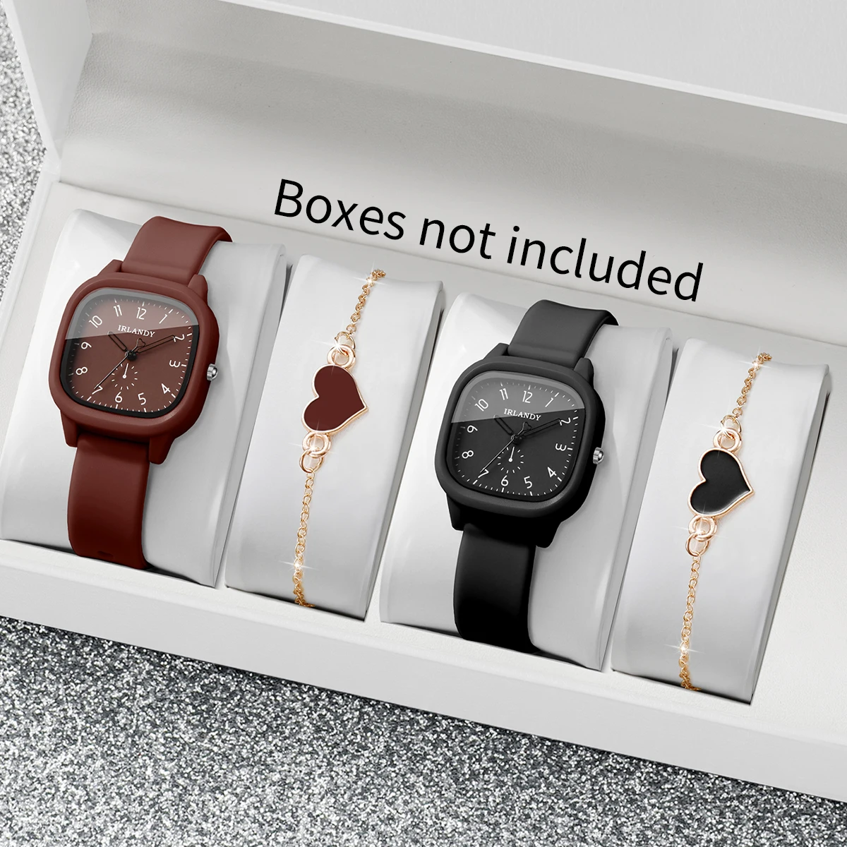 4PCS Fashion Square Women Quar - Silicone Band Women ulasan dan harga