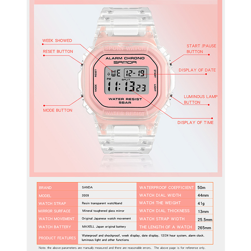 SANDA White Fashion Sport Watc - Rubber Strap Diver ulasan dan harga