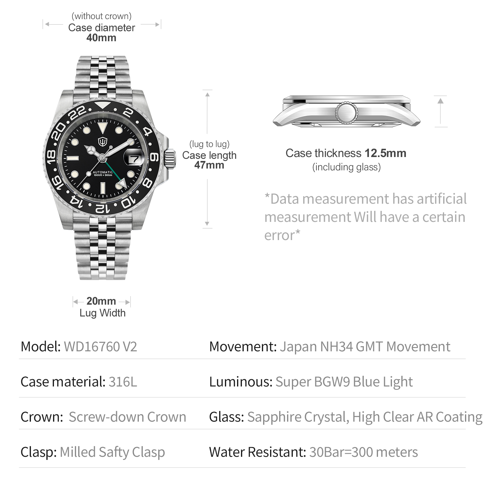 Watchdives NEW WD16760 V2 NH34 - Rolex Watch Submariner ulasan dan harga