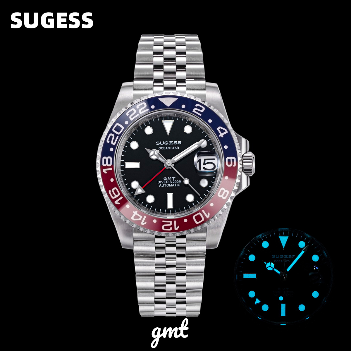 Sugess GMT Diving Watch of Men - Rolex Watch Submariner ulasan dan harga