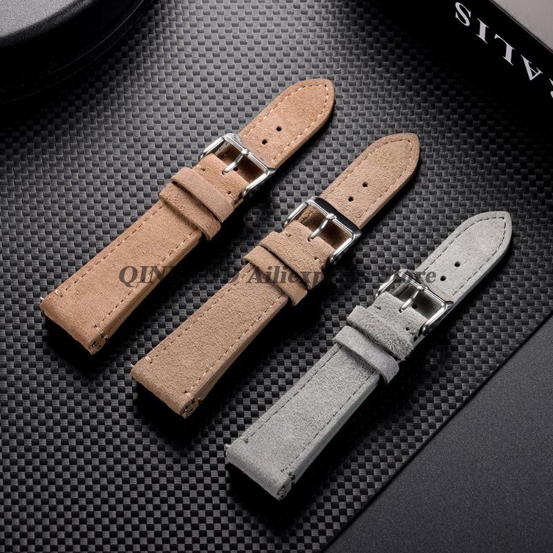 20/22mm Suede Genuine Leather  - Suede Strap Watch ulasan dan harga