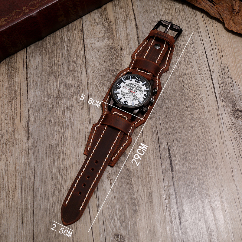 Punk Vintage Genuine Leather S - Leather Watch Band Men ulasan dan harga