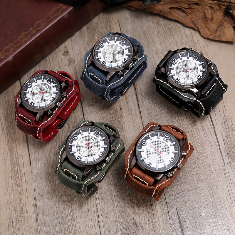 Punk Vintage Genuine Leather S - Leather Watch Band Men ulasan dan harga