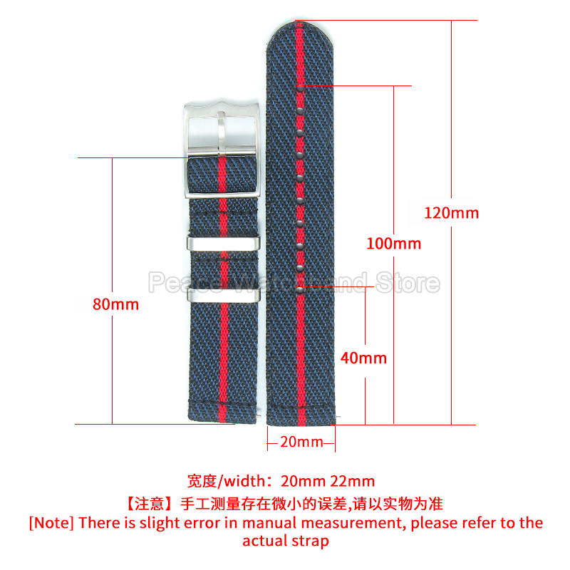 20 22mm Khaki Blue Red Nylon B - Nato Strap Nylon ulasan dan harga