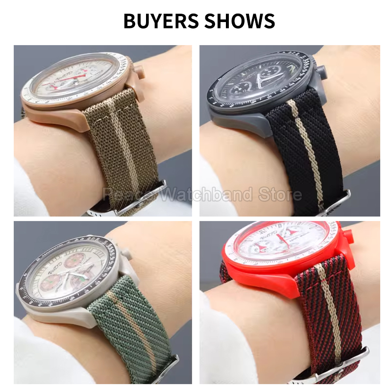 20 22mm Khaki Blue Red Nylon B - Nato Strap Nylon ulasan dan harga