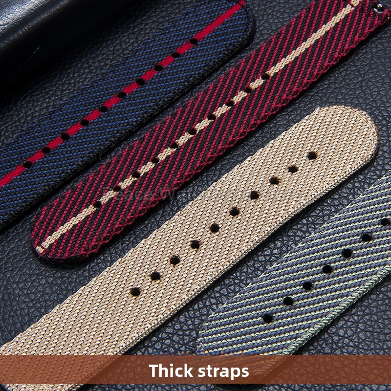 20 22mm Khaki Blue Red Nylon B - Nato Strap Nylon ulasan dan harga